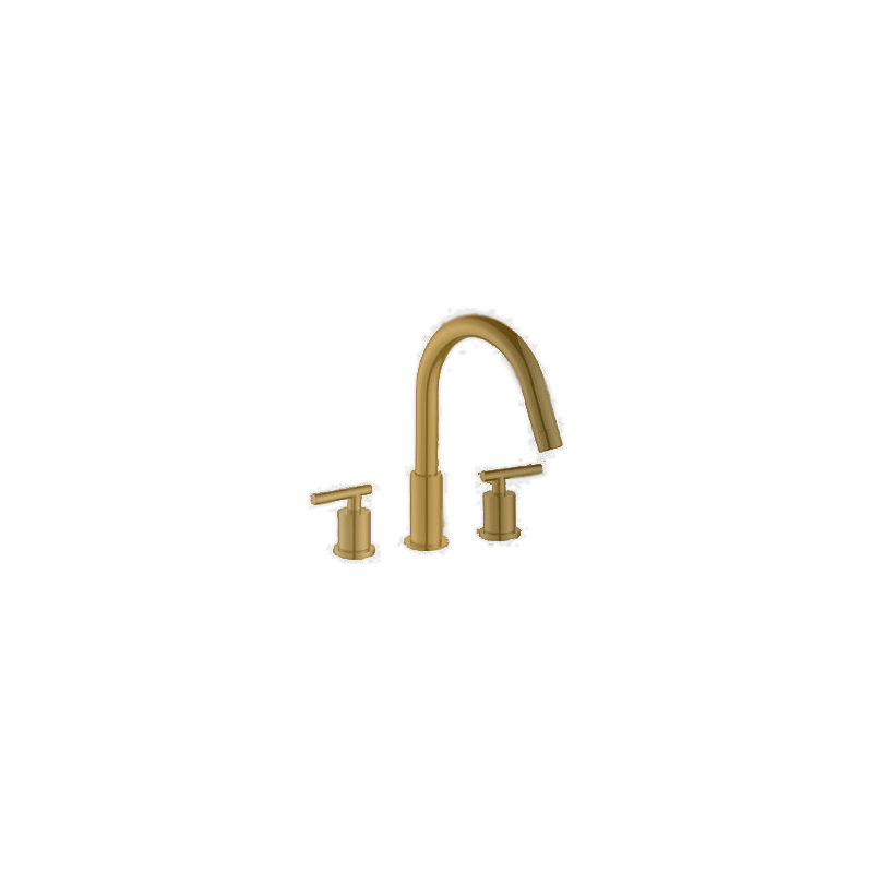 Trova Widespread Bathroom Faucet with Drain Assembly, Satin Brass