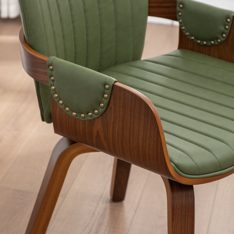 Fauteuil pivotant rembourré en similicuir Dundrod, Vert
