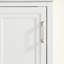 Armoire de salle de bain autoportante blanche 18 po entièrement assemblée avec plateau en céramique
