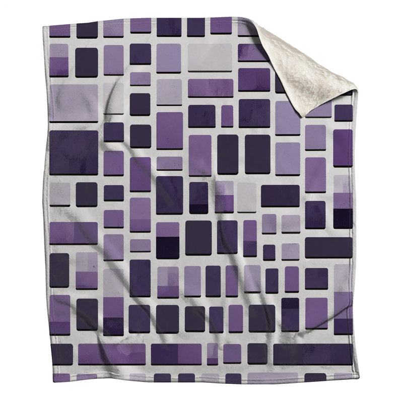 Couvertures mauves en mosaïque rectangulaire, L 50 po x H 60 po