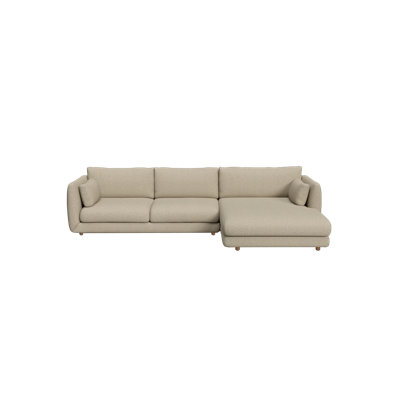 Bloom 2-Seater Sofa W/Chaise Lounge Right & Teak Legs