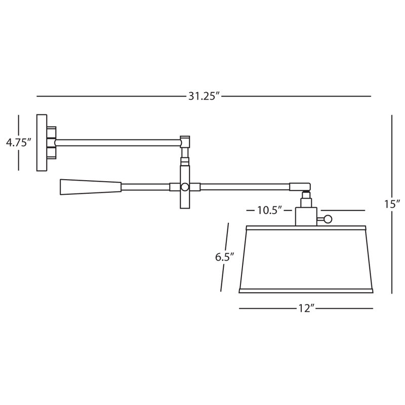 Real Simple 1 - Light Swing Arm, Dark Bronze Powder Coat