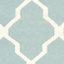 Tapis bleu clair / ivoire en laine et coton tissé à la main Dhurrie-10991683