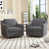 Black Gray Cotton Linen