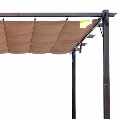 Outsunny Pergola with Retractable Shade Canopy, Aluminum