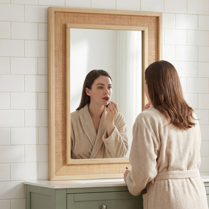 Miroir décoratif en bois massif, Chêne