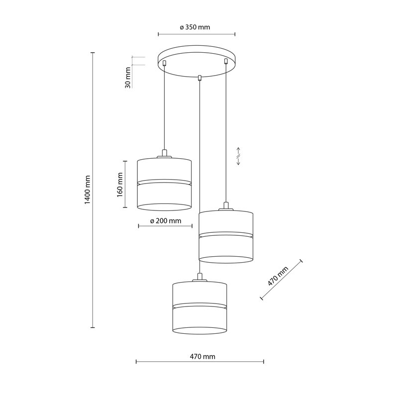 Luminaire suspendu naturel LINOBianco 3