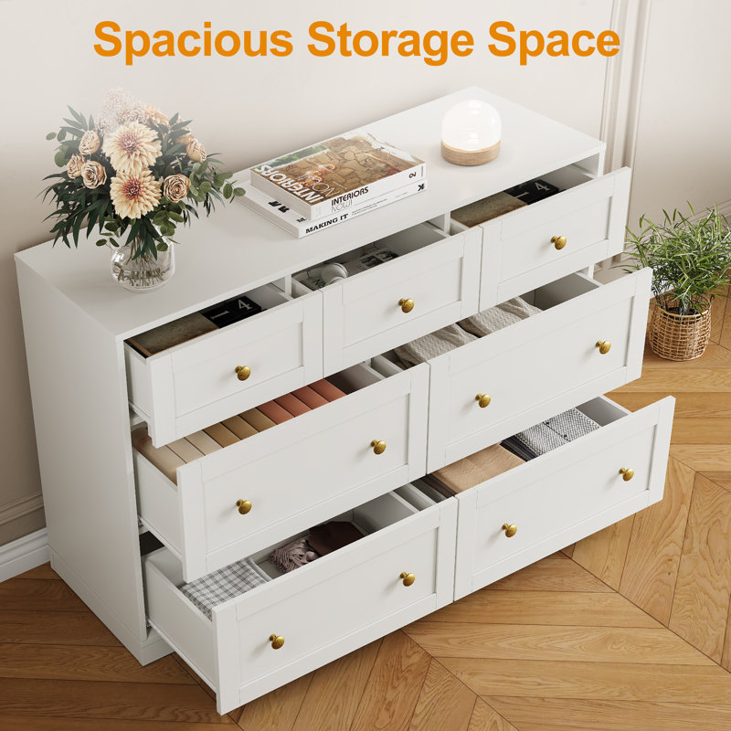 White 7-Drawer Dresser