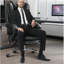 Fauteuil de massage avec chauffeur et 6 points de vibration, avec repose-pieds et accoudoirs rembourrés, fauteuil de direction avec dossier inclinable et roulettes