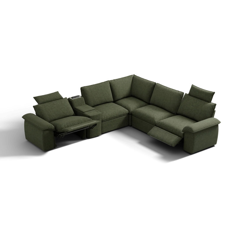 Canapé modulaire 5 places, Green Fabric