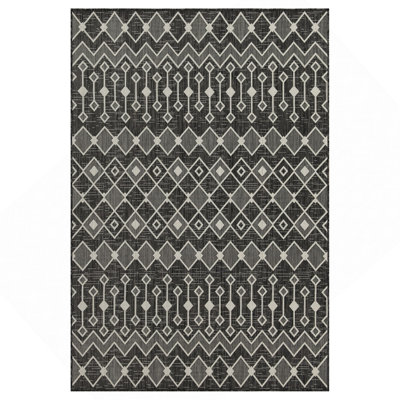 Anthracite 5 Ft. 3 In. X 7 Ft. 3 In. Indoor/Outdoor Area Rug