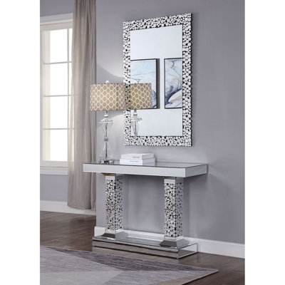 Lachina Glam Mirrored & Faux Gems Console Table