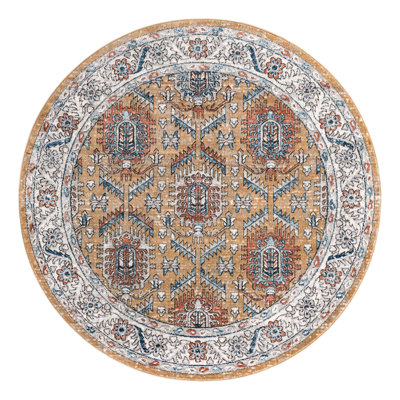 Weingartner Performance Mustard Yellow/Ivory/Blue Rug