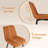 Dining Chairs Set Of 4, Modern High Back Suede Faux Leather Upholstered Dining Room Chairs With Thick Cushions, Wide Padded Seat, Metal Legs For Kitchen, Living Room, Brown-1305095176-1296644307