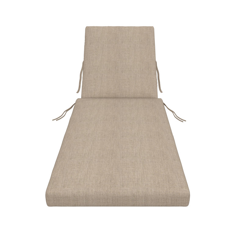 Amala Sunbrella® Outdoor Chaise Lounge Cushion, 22" x 24"/24.5" x 52.5", Cast Ash Sunbrella® Plainweave