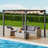 Outdoor Retractable Pergola with Sun Shade Canopy Aluminum-106897476-106897479