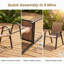 Ensemble de 6 chaises de salle à manger de patio empilables empilables, toutes saisons, avec structure en métal thermolaqué