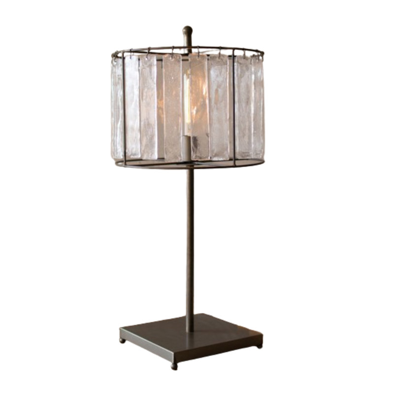 Modern Glass Chimes and Raw Metal Table Lamp