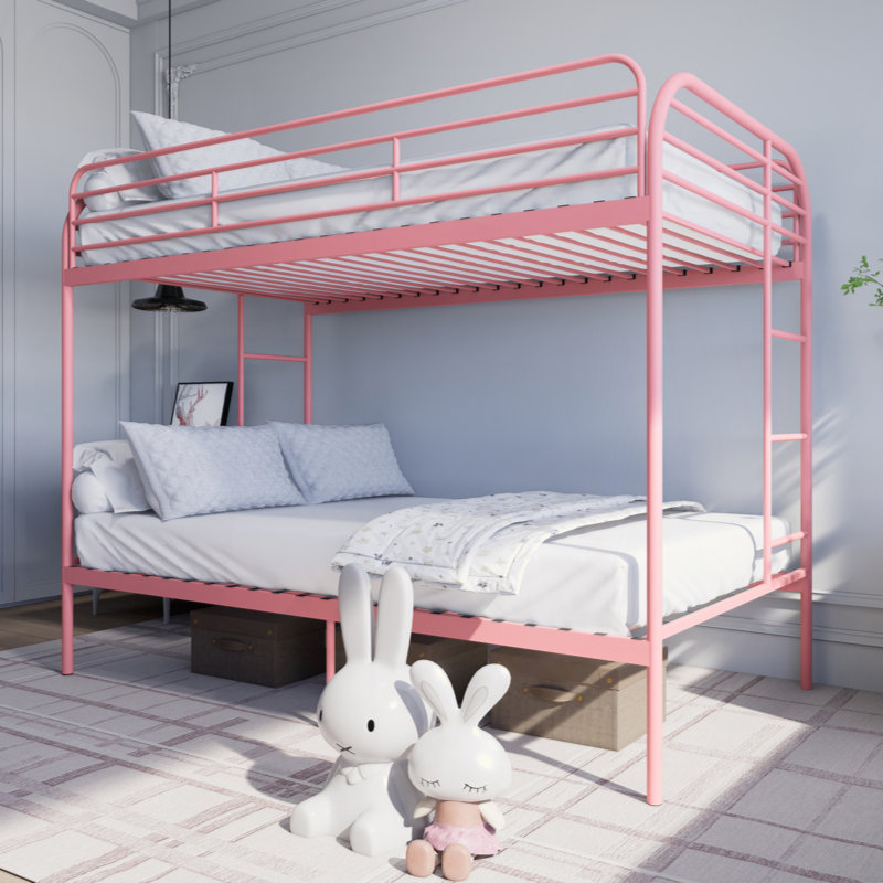 Metal Bunk Bed, Industrial Bunkbeds Heavy Duty Bed With Safety Guard Rails And Space-Saving Design, Iron Bed For School, Bedroom