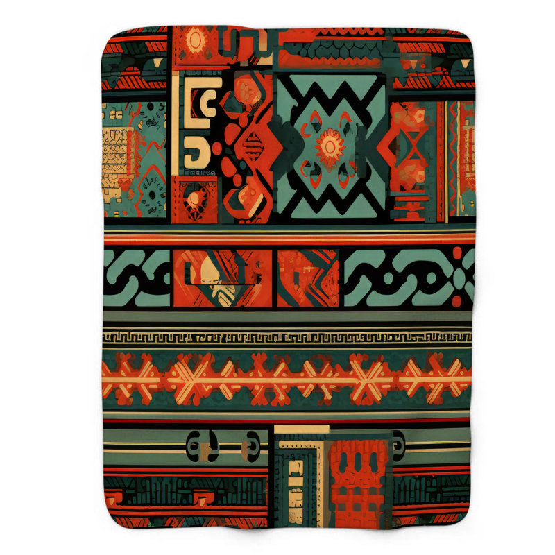 Tribal Textures - Couverture de qualité supérieure 1 pièce, L 60 po x L 80 po