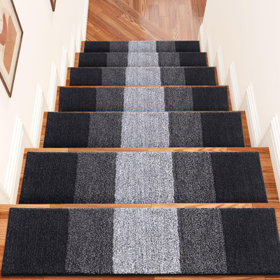 Tapis d'escalier antidérapants 15PCS, 8 "X 30", marchepieds d'intérieur pour marches en bois, tapis d'escalier avec adhésif réutilisable pour enfants
