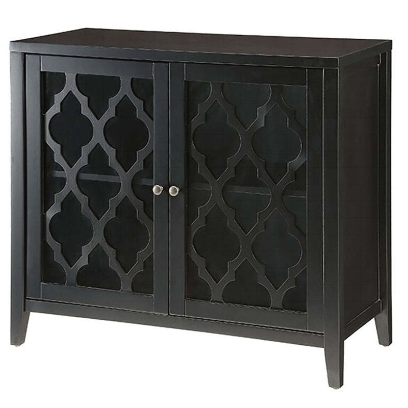 Black Console Table with Shelf Inside