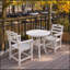 Ensemble bistro extérieur en PEHD 3 pièces avec table ronde, trou pour parasol et 2 fauteuils