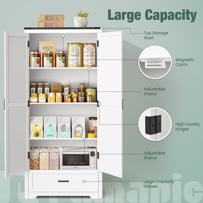 Garde-manger de 71 po de hauteur avec tiroirs et tablettes