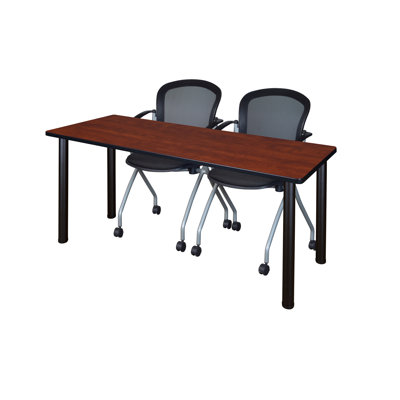 Neelesh Kee Training Table Top & 2 Cadence Nesting Chairs -  Inbox Zero, 2120EF03DDB948789BC383D3D4B4B3BE