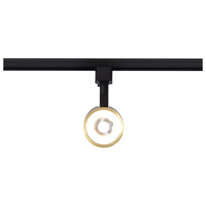 Matte Black and Brushed Brass LED Adjustable Track Head