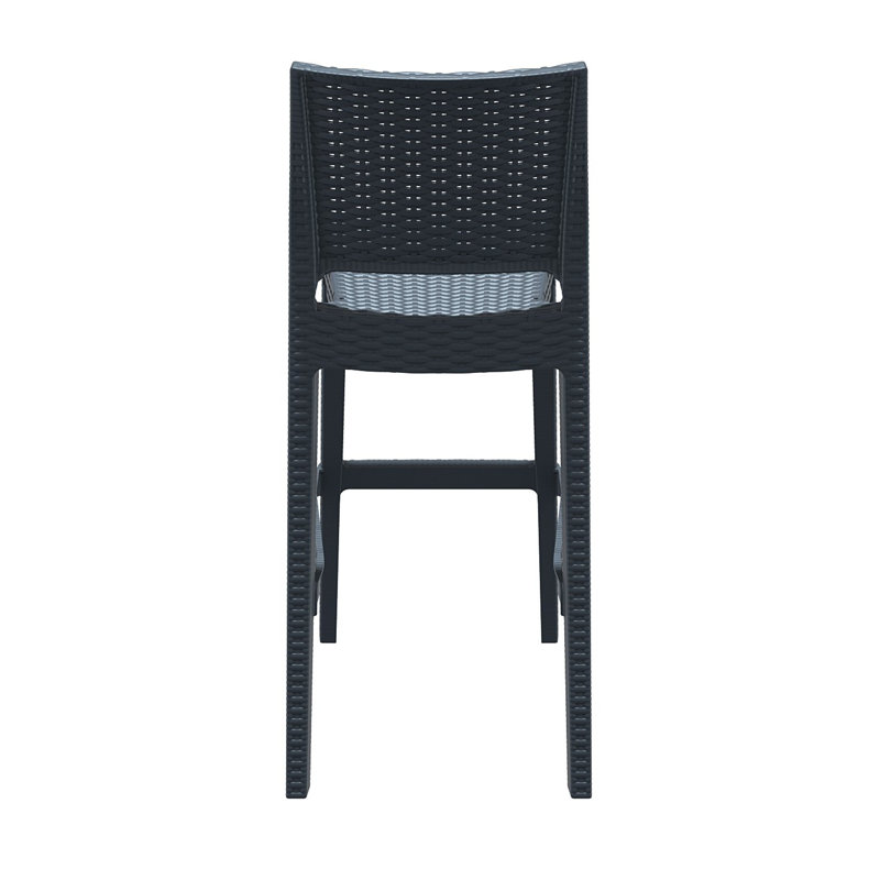 Mcgruder Outdoor 29.5'' Bar Stool, Dark Gray