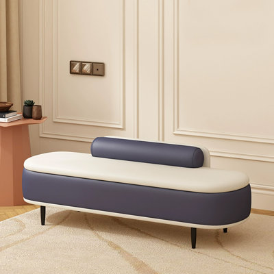 Banc en similicuir massif et en bois massif résistant aux égratignures pour salon et chambre à coucher Minimalist