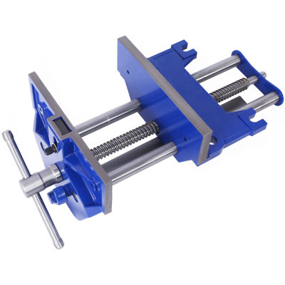 Rapid Action Woodworking Vise Quick Release Lever For Quick Adjustments Jaw Width Made With Heavy-Duty Cast Iron ,Blue