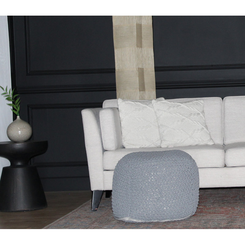 Modern Style Ottoman, Light Gray