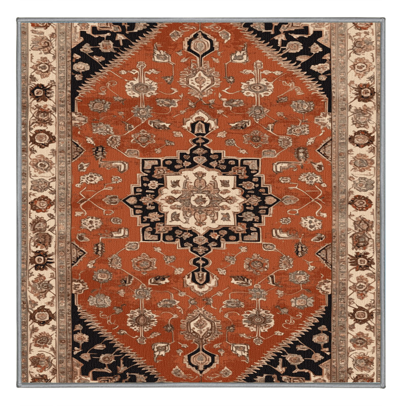 Tapis brun lavable à la machine, Carré 4 pi
