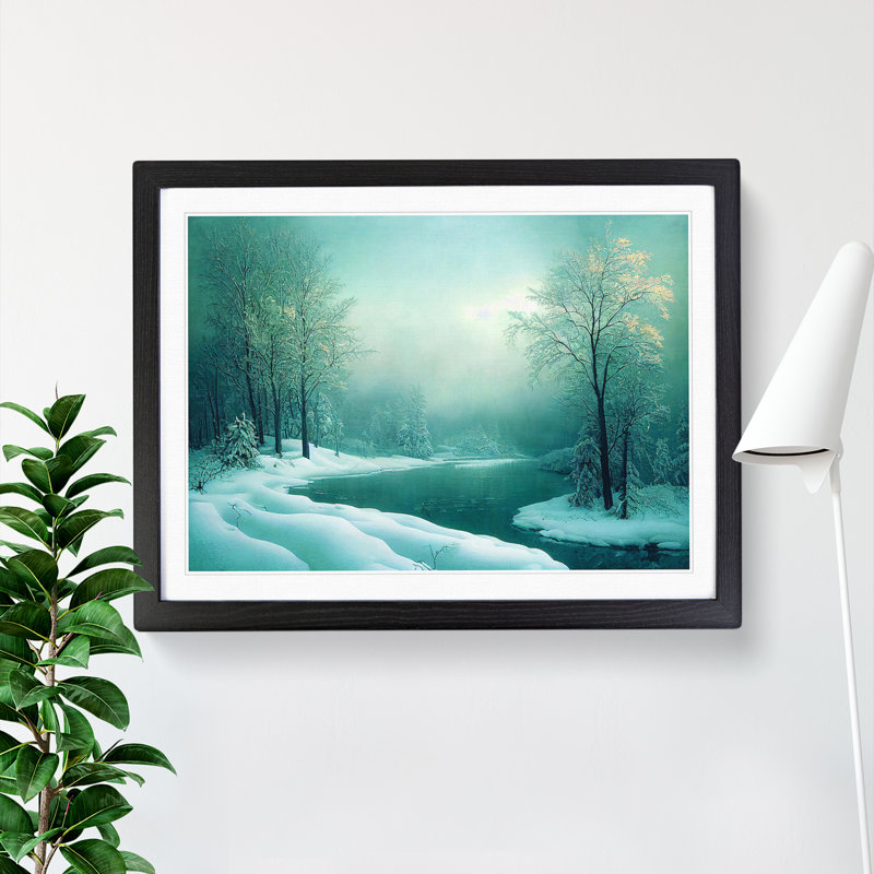 Sumptuous Winter Forest - Single Picture Frame Print, Black Framed, 25cm H x 34cm W x 2cm D