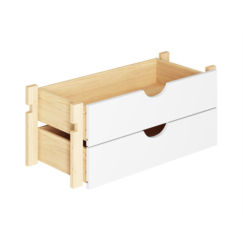 Ensemble de rangement modulaire 2 tiroirs Chirlin, Blanc