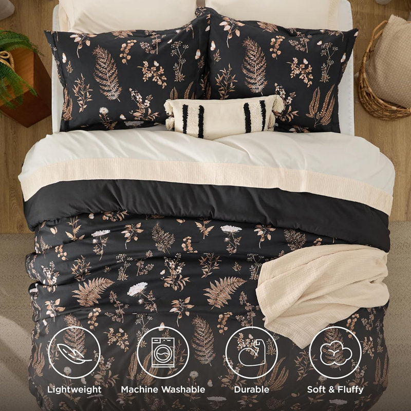 Bedsure Comforter Set Gauze Boho Bedding Comforter Set, Queen Comforter + 2 Shams
