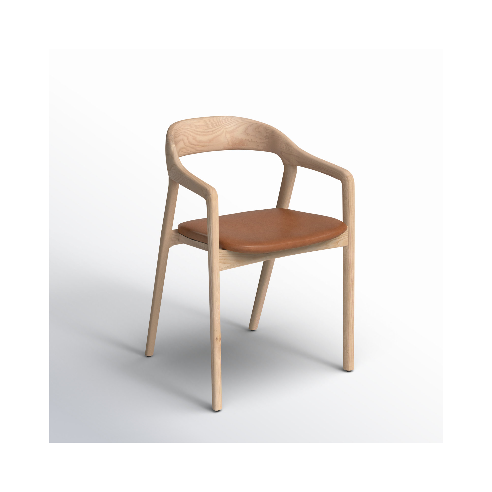 Kayla Leather Dining Armchair, Natural, Sonoma Butterscotch Top Grain Leather