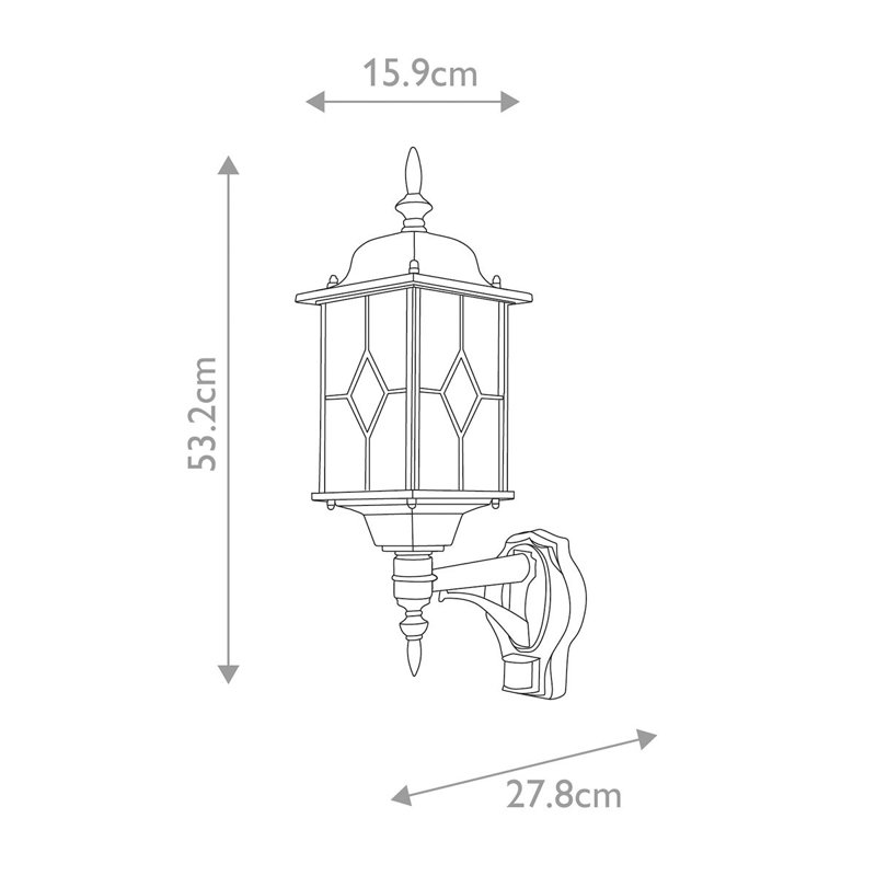 Verrett Outdoor Wall Lantern, 53.2"H x 15.9"W x 28.6"D