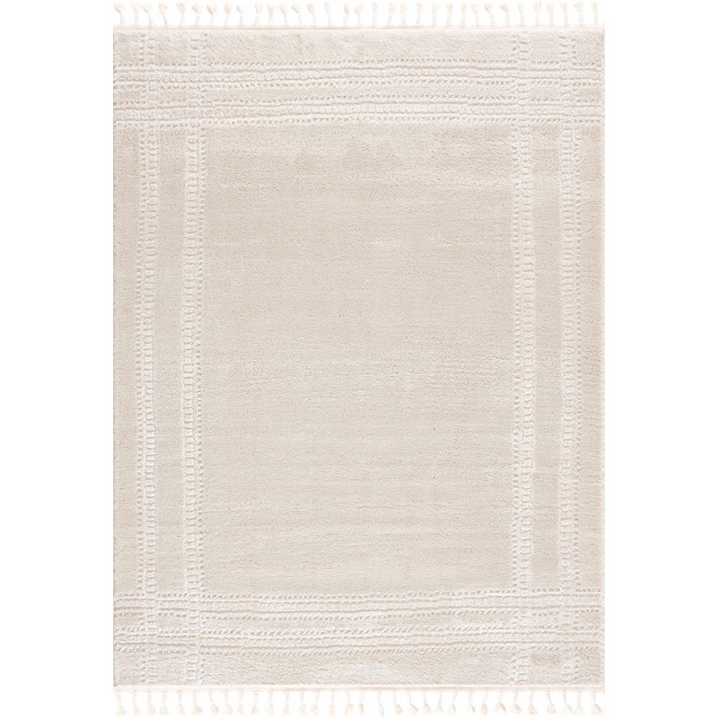 Tapis marocain en polypropylène tissé à la machine Roxbury, Rectangle 6 pi 7 po x 9 pi