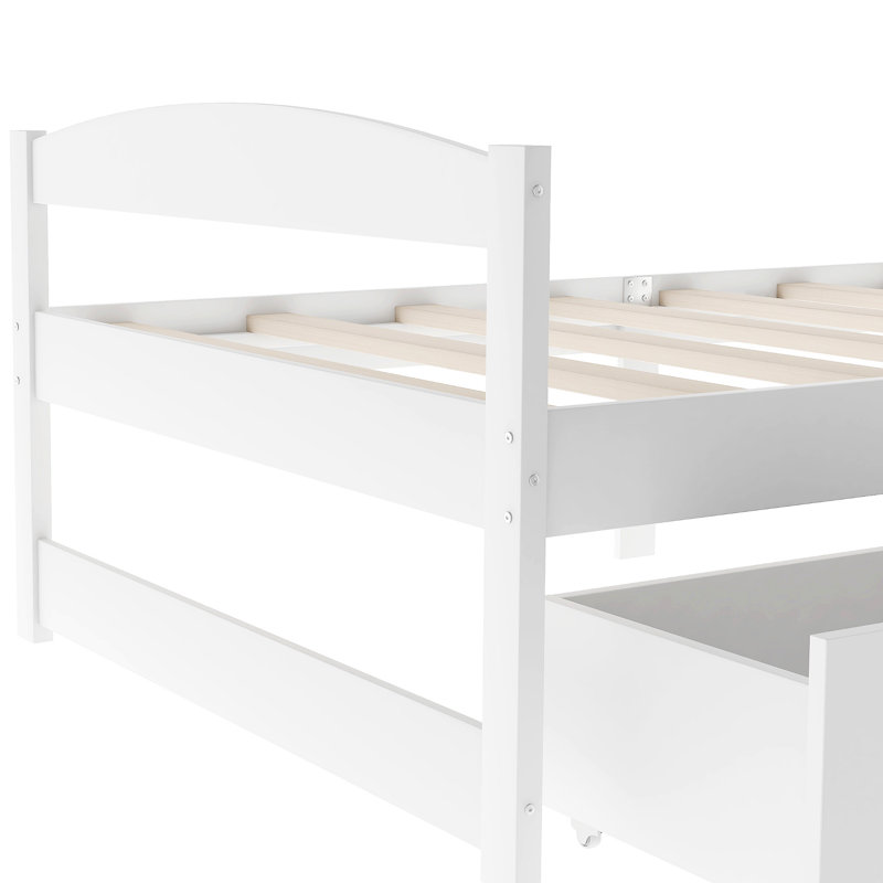 platform bed with two drawers, White