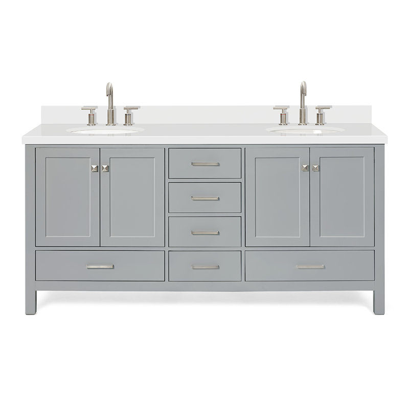 Ensemble de meuble-lavabo double 73 po Cambridge, Gris