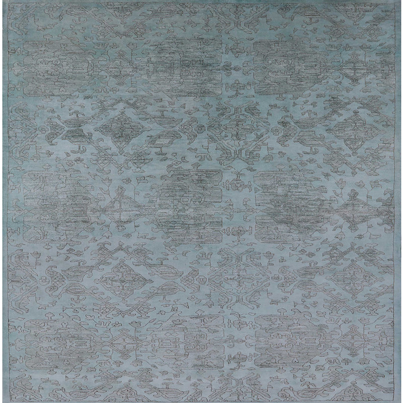Tapis 100% Mid-Century moderne lavable à la machine 2281, Carré 4 pi