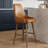 Comfortable Bar Stool Modern Barstool With Back & Wood Legs, Counter Height Upholstered Bar Chair For Kitchen Island-47574284