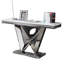 Table de style moderne 1Pc avec plateau en faux marbre biseauté de 18 mm, piédestal en forme de V en acier inoxydable, base rectangulaire, surface gérable au design élégant