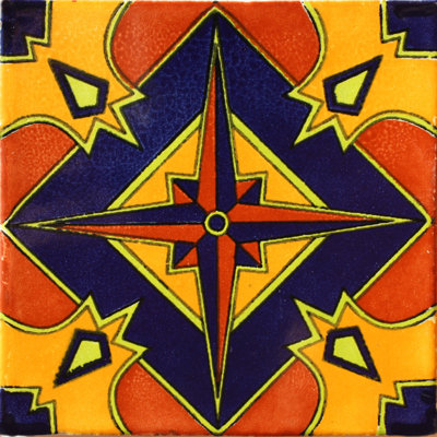 6" x 6" 4pcs TalaMex Cotija Talavera Mexican Tile