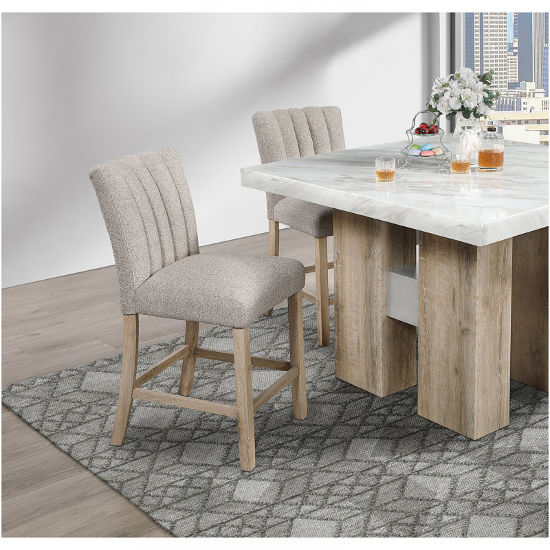 TABOURETS DE BAR VHONG BEIGE (ENSEMBLE DE 2)
