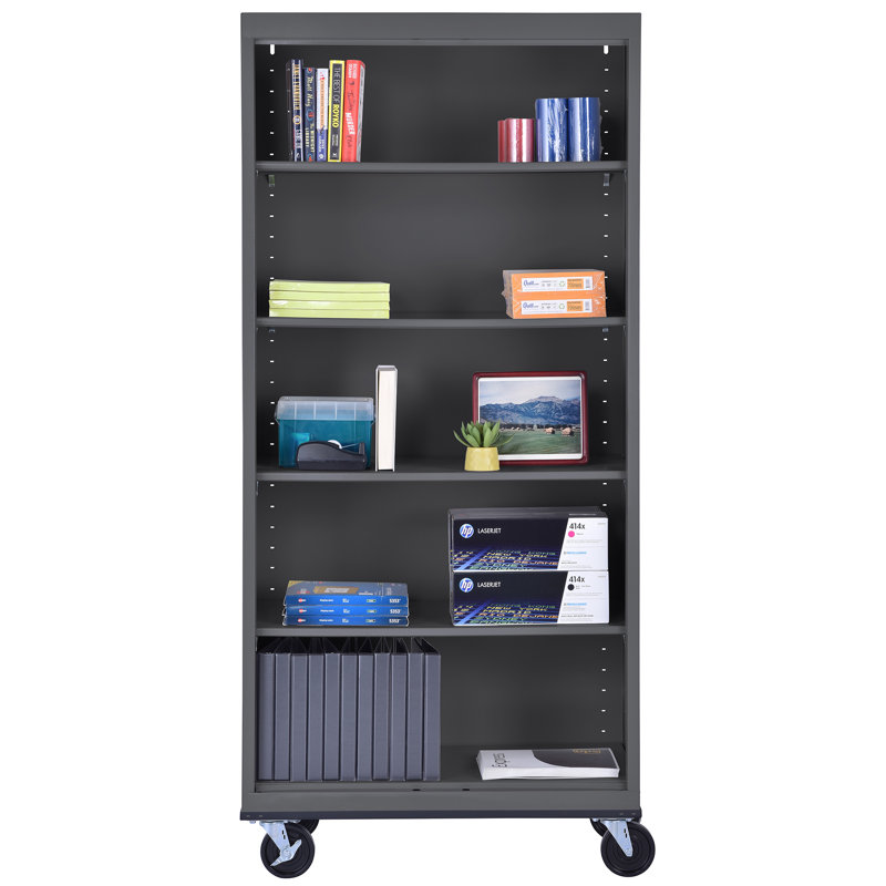 Bibliothèque mobile en acier Sandusky par l 36 po x P 18 po x H 78 po Sandusky, Anthracite