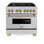 ZLINE Autograph Edition 36 po. 4,6 pi³ Cuisinière à gaz double avec cuisinière à gaz 6 brûleurs et four à convection électrique en acier inoxydable Legacy